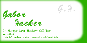 gabor hacker business card